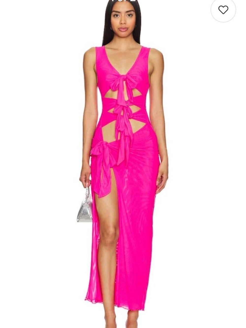 Nelly Sheer Maxi Dress in Hot Pink